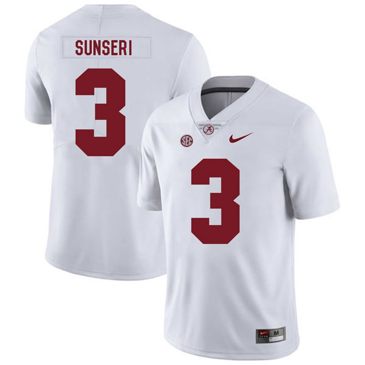 Alabama Crimson Tide 3 Vinnie Sunseri White Nike College Football Jersey Dzhi,We sell and wholesale Alabama Crimson Tide 3 Vinnie Sunseri White Nike College Football Jersey Dzhi on line form chian!